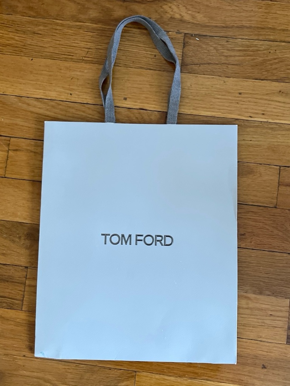 Tom Ford White Shopping Tote with Gray Handles